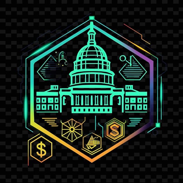 A graphic illustration representing the White House Office of Science and Technology Policy (OSTP) logo alongside a stylized AI brain, symbolizing the government's role in guiding AI innovation and regulation.