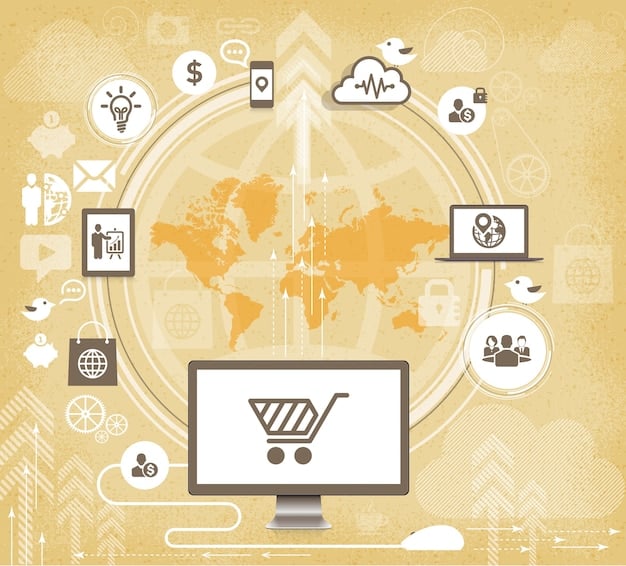 A world map highlighting emerging markets with overlaid icons representing cloud computing, e-commerce, and mobile technology, symbolizing the importance of technology in market expansion.