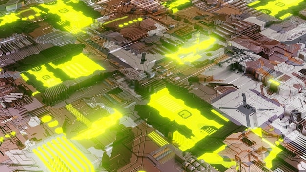 A visual representation of a smart grid, showcasing advanced sensors, communication networks, and control systems. The image should illustrate how the smart grid manages the flow of electricity in real-time.