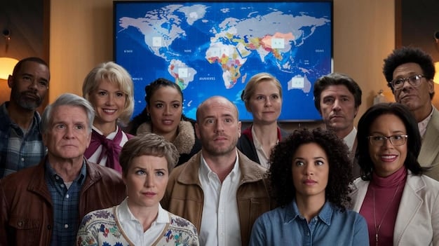 A photograph capturing a high-level meeting at the United Nations, with representatives from various nations engaged in discussions. The image focuses on the expressions of the delegates, highlighting the complexity and importance of diplomatic negotiations.
