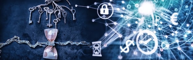 A security concept image showing a padlock icon overlaid on a network of interconnected computers and servers. The image symbolizes the protection of data and systems within a supply chain network from cyber threats.