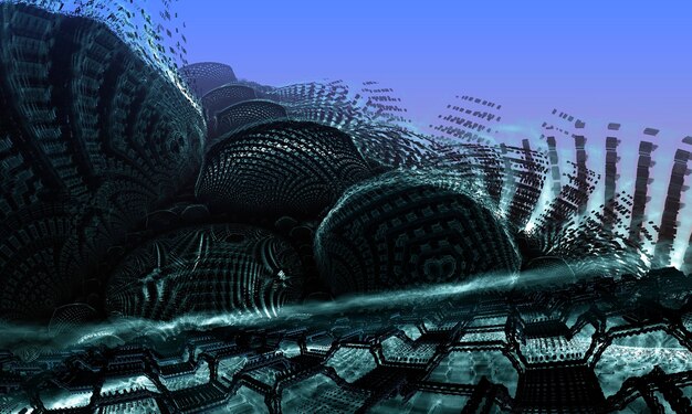 A digital rendering of a secure nuclear facility protected by multiple layers of cybersecurity, emphasizing the importance of technological safeguards in nuclear non-proliferation.