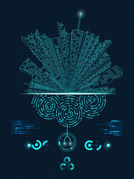 A glowing digital shield protecting a stylized city skyline with critical infrastructure elements, symbolizing advanced cybersecurity defense mechanisms.