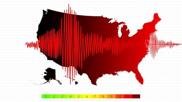 A stylized map of the United States with heatmaps overlayed, representing areas of health disparities or disease outbreaks, with various data points connecting to healthcare symbols and statistical charts.