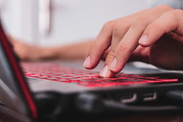 A close-up of a person's hands typing Python code on a keyboard, with lines of code displayed on a monitor in the background. The hands move swiftly, implying efficiency and productivity. Focus is on the coding process itself.