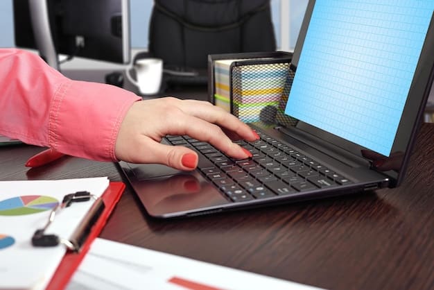 A person's hands meticulously cleaning a spreadsheet on a laptop, with various cells highlighted in different colors indicating data inconsistencies or missing values. The focus is on the data preparation process.