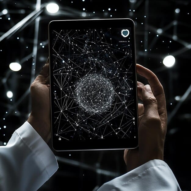 A person holding a smartphone, with a network of lines and circles emanating from it, illustrating data connections, with some lines clearly blocked or minimized, symbolizing restriction of data flow.