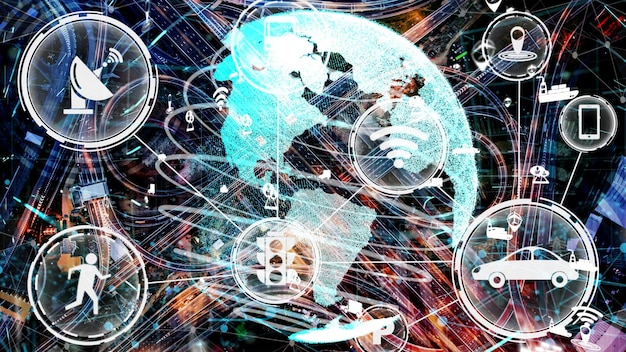 A network graph visualizing the spread of disinformation across social media platforms during a US election, highlighting key influencers and sources of false information. Government agencies are shown monitoring and analyzing the data to identify and counter disinformation campaigns. It is related to Combating Disinformation: New Tech Tools and US Government Initiatives for the 2026 Elections.