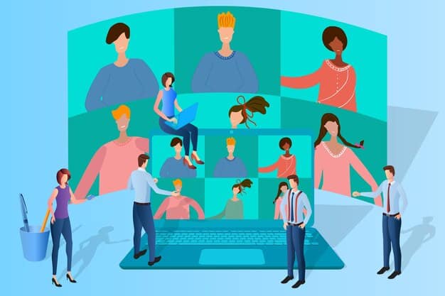 A visual depicting a diverse group of people engaging in a civil and respectful online discussion on a social media platform. The image emphasizes empathy, understanding, and constructive dialogue, showcasing positive interactions and a collaborative environment.