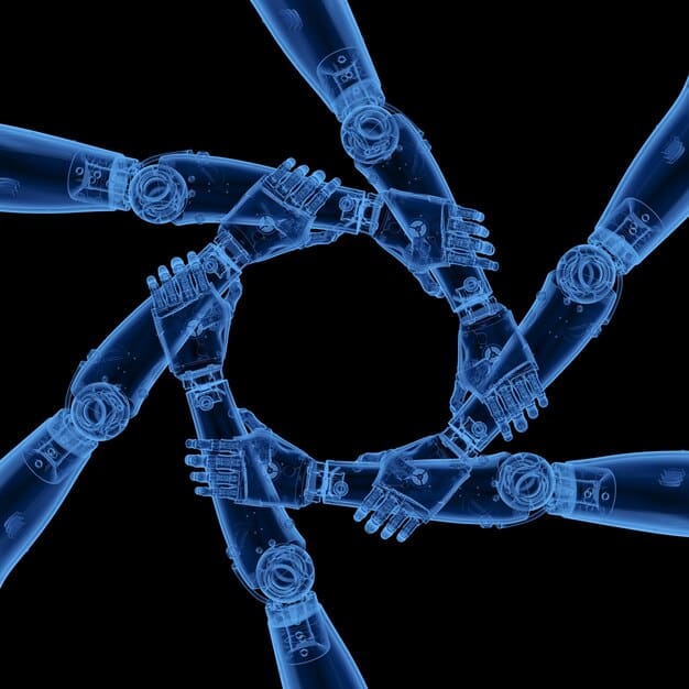 A stylized representation of diverse hands collaboratively adjusting the settings on an AI interface, symbolizing the collective effort required to ensure fairness and equity in AI systems through technical and ethical oversight.