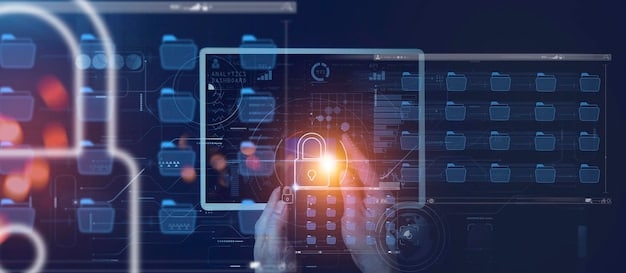 A close-up of a digital interface showing privacy settings and consent forms for AI data usage, with glowing ethical compliance icons.