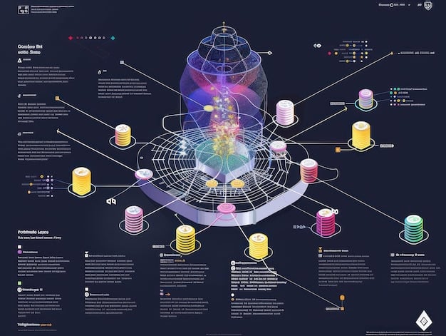 A detailed infographic illustrating the concept of Explainable AI (XAI), showing a complex neural network with arrows pointing to simplified, human-readable explanations of its decision-making process, highlighting transparency.