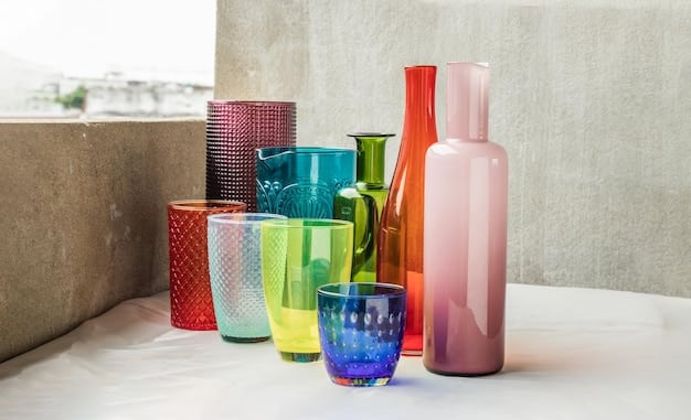 A close-up shot showcasing various single-use plastic items commonly found in US households, contrasted with reusable alternatives such as a stainless-steel water bottle, a cloth shopping bag, and beeswax food wraps. The composition highlights the environmental impact of single-use plastics and promotes the adoption of reusable alternatives, contributing to answering What are the Most Effective Strategies for Reducing Plastic Consumption in US Households by 20% in 2025?.