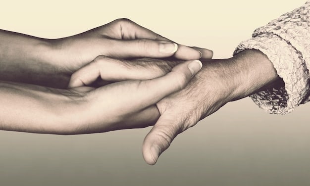 A symbolic image showing a pair of hands (one older, one younger) shaking over a stylized graph depicting financial stability or growth. The background elements could suggest policy documents or legislative buildings, emphasizing collaboration and future planning.