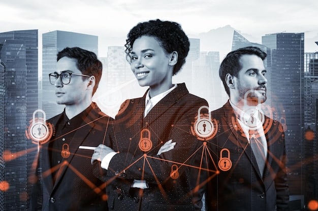 A diverse group of people interacting with digital devices, with overlay icons representing privacy settings, data controls, and secure connections, illustrating consumer empowerment over data.