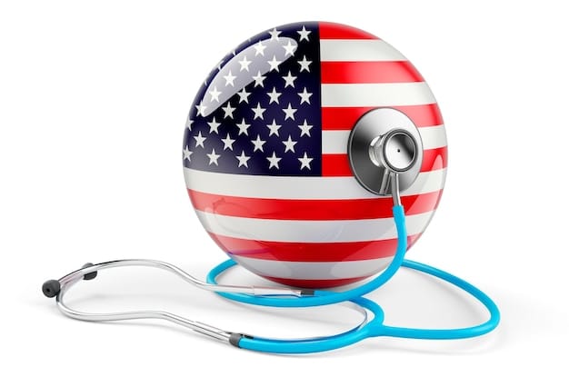 An illustration of the US Capitol building with a stethoscope wrapped around it, symbolizing the government's role in shaping healthcare policy and its impact on the nation's health. A caption could emphasize decoding these policies for better healthcare access.