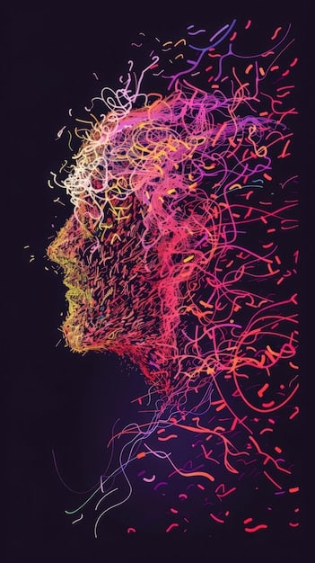 A conceptual image showing a blend of human creativity and AI-generated data, with data streams flowing into a digital brain or a content creation interface, emphasizing hyper-personalization.