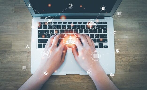 A person's hands typing on a laptop, displaying a vibrant LinkedIn profile with multiple connection requests and notifications, symbolizing effective digital networking.