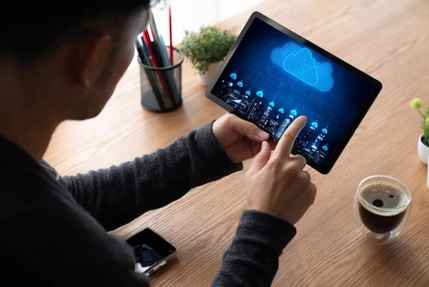 A user's hand interacting with a clean, intuitive privacy dashboard on a tablet screen, showing options for data control and consent.