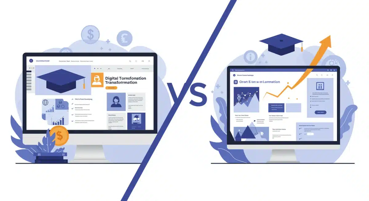 Comparing digital transformation course interfaces