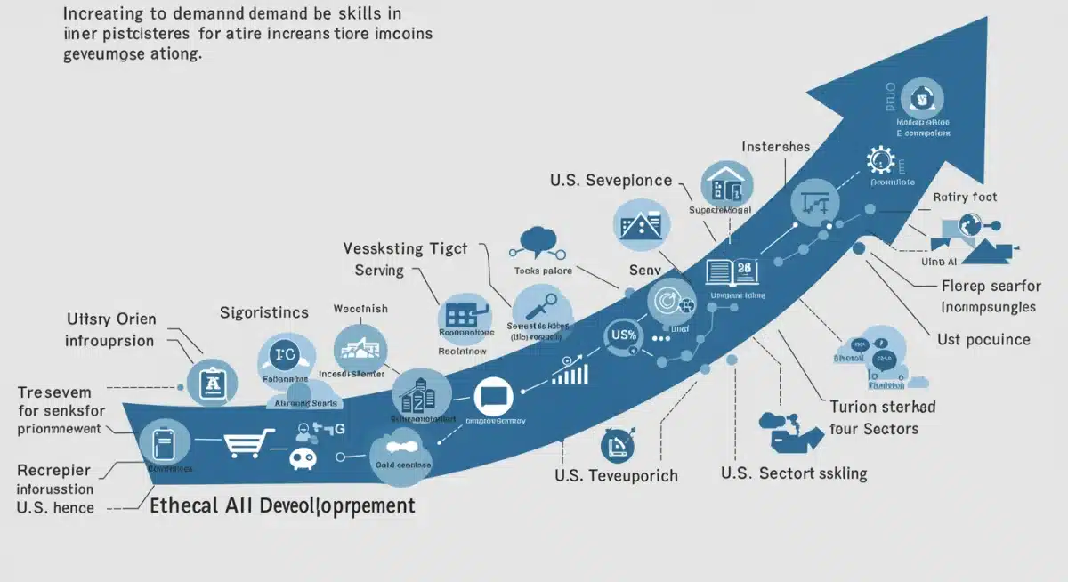 Infographic showing rising demand for ethical AI skills in the US