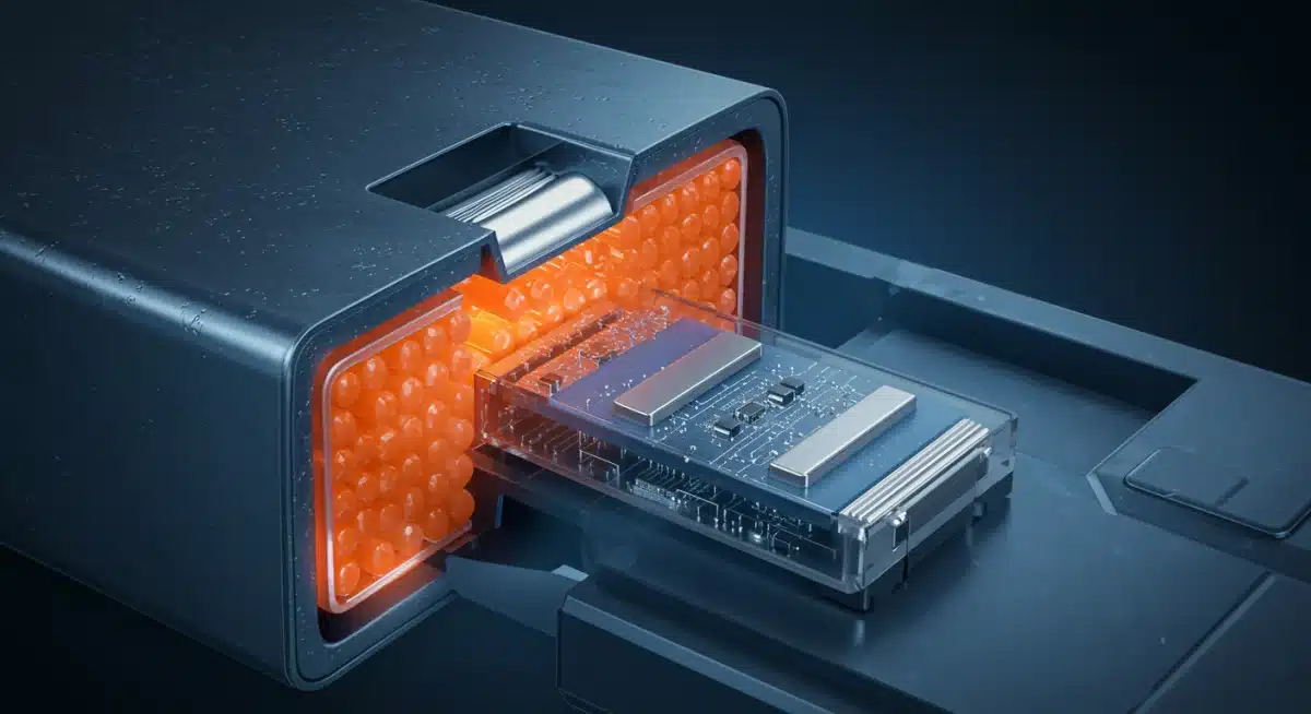 Solid-state battery cell components demonstrating high energy density and compact design.