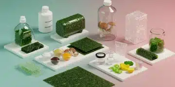 Futuristic sustainable packaging materials reducing plastic waste