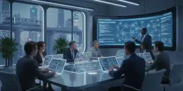 Professionals learning AI integration skills for future job market competitiveness.