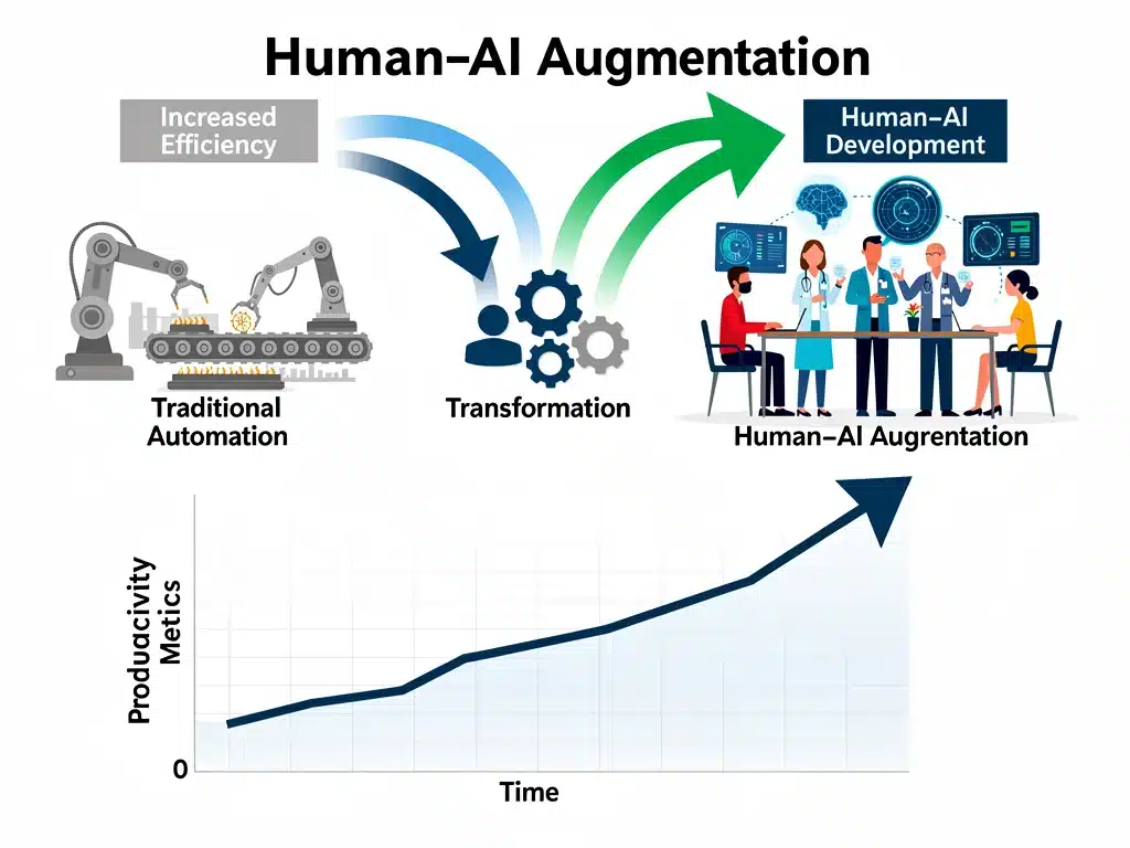 Infographic showing automation to augmentation transition for U.S. workforce productivity.