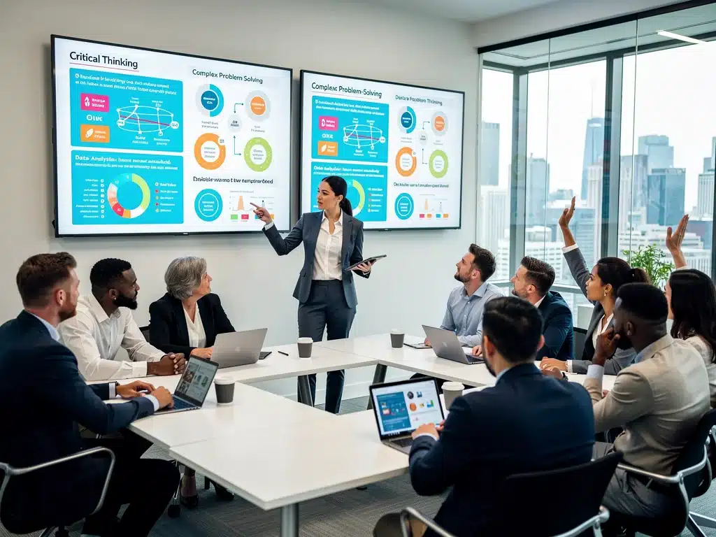 U.S. professionals training in advanced cognitive skills for future job market.