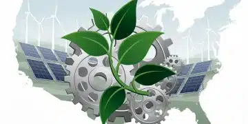 Illustration of new EPA regulations impacting sustainable business practices in the US, showing industrial and environmental integration.