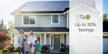Modern home with solar panels, representing significant energy savings and environmental benefits.