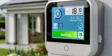 Smart water meter displaying real-time water usage, symbolizing advanced water conservation technologies.
